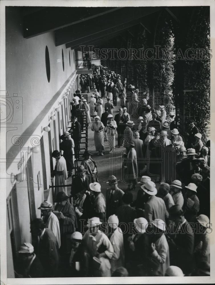 1934 Press Photo Crowd at the Hialeh Park Race Track in Miami Florida. - Historic Images