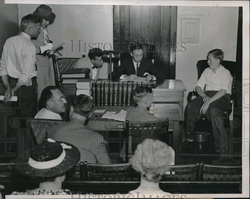 1938 Press Photo Judge Joseph Daley at 17, Prosecutor Fred Dunham in La Porte - Historic Images