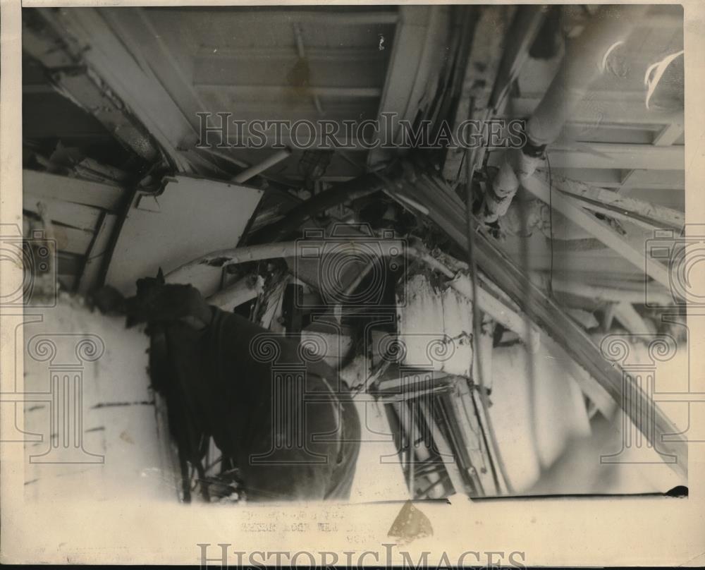 1924 Press Photo Ship SS Boston crippled by accidental ramming by Swift Arrow - Historic Images