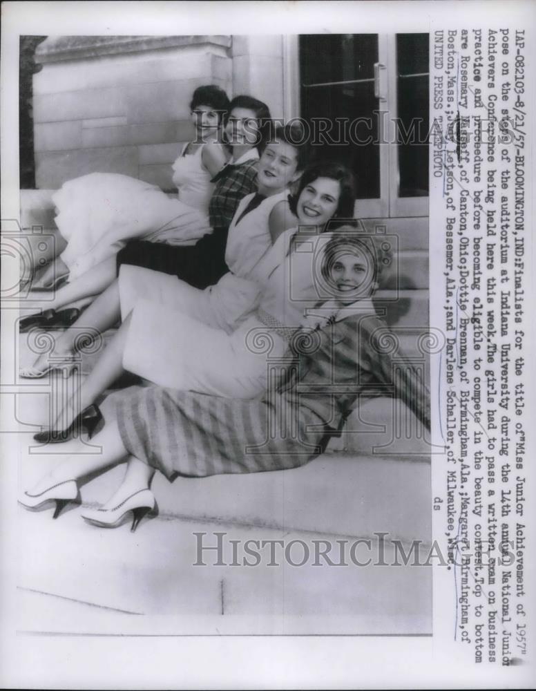 1957 Press Photo Finalists for Miss Junior Achievement 1957 Indiana University - Historic Images