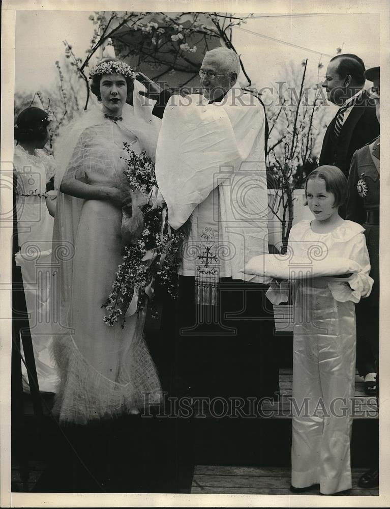 1934 Press Photo Rev. George F. Dudley Miss Eleanor Roosevelt - Historic Images