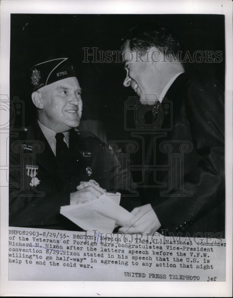 1955 Press Photo Merton Tice, National Commander of the Veterans of Foreign Wars - Historic Images