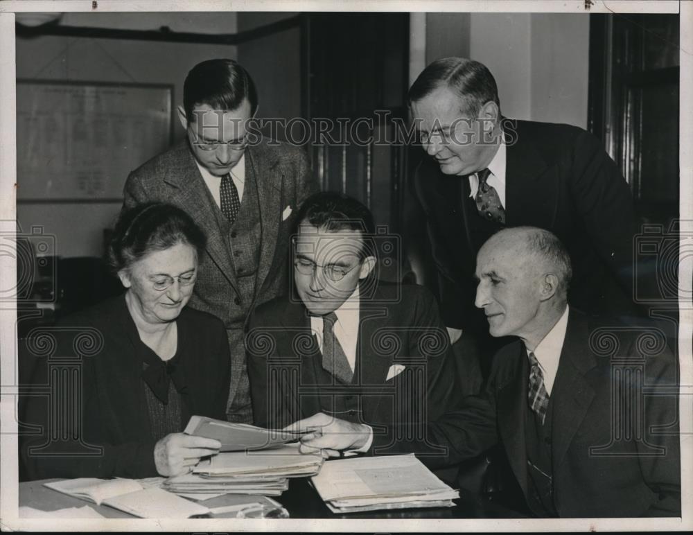 1937 Press Photo Mary Bewson, Arthur Altmeyer, George Bigge, Jack Latz &amp; - Historic Images