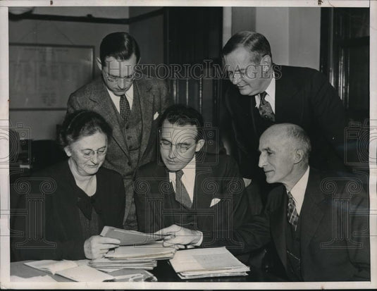 1937 Press Photo Mary Bewson, Arthur Altmeyer, George Bigge, Jack Latz & - Historic Images