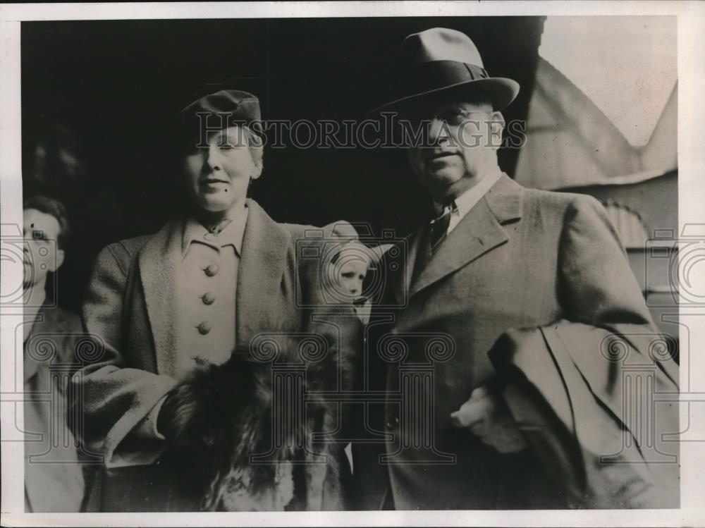 1938 Press Photo Secretary of the Interior Harold Ickes &amp; his bride Jane - Historic Images