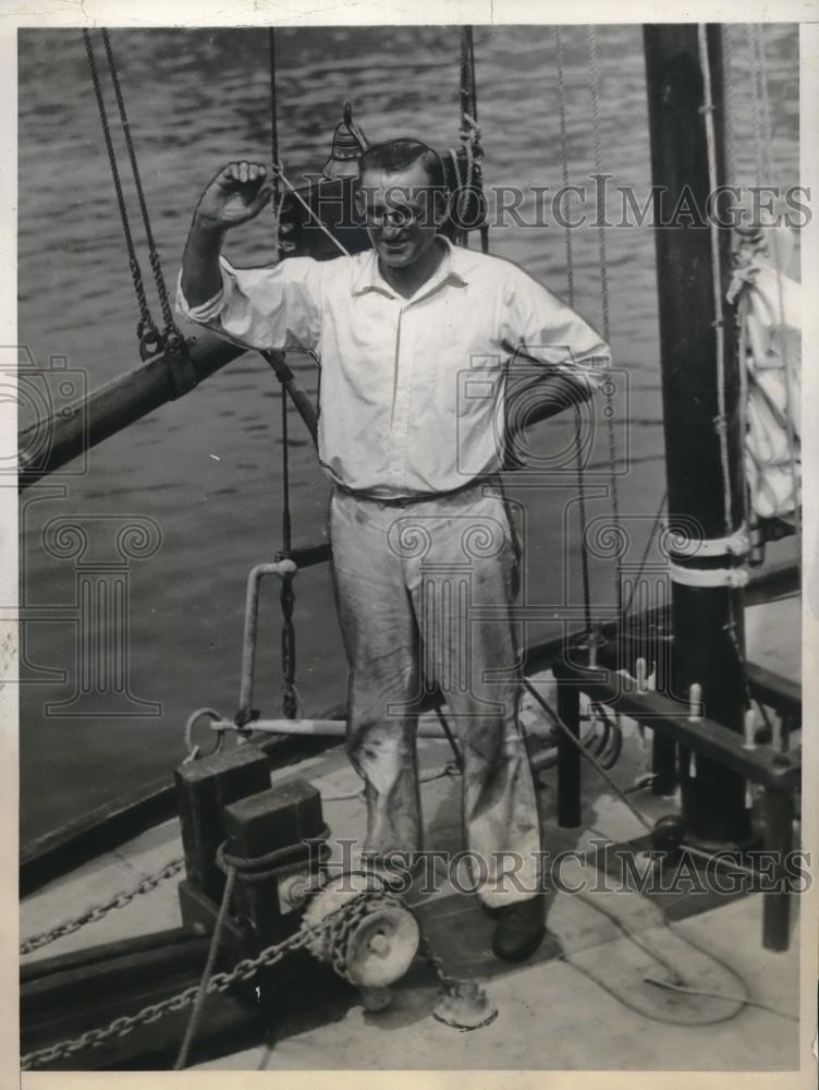 1932 Press Photo Edward Miles Memphis Tennessee Businessman Sailing World - Historic Images