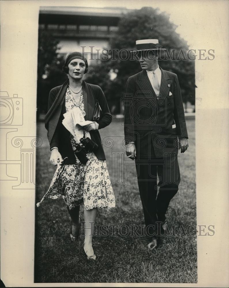 1930 Press Photo Belmont Park Long Island Dodge Sloane Milton Holden Socialites - Historic Images