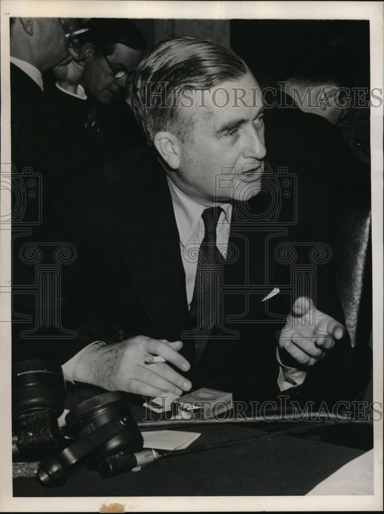 1940 Press Photo Secretary Navy Charles Edison Senate Naval Affairs Committee - Historic Images