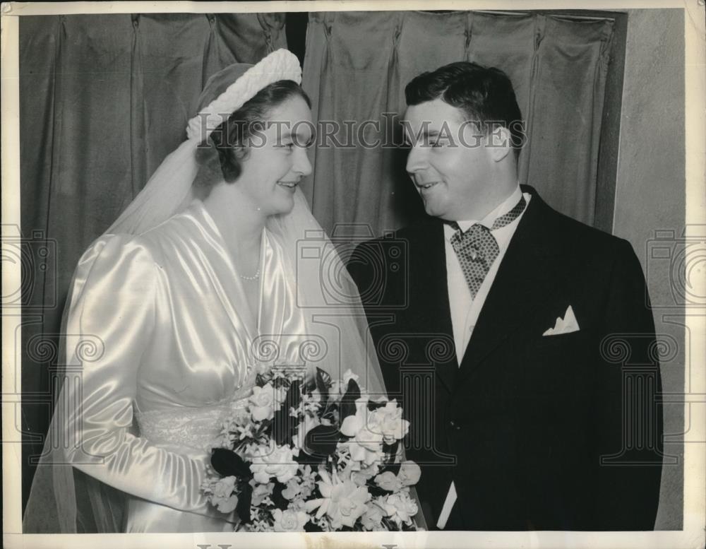 1938 Press Photo John Deasy and his bride, Jean McDougall, Radnor PA - neb61518 - Historic Images