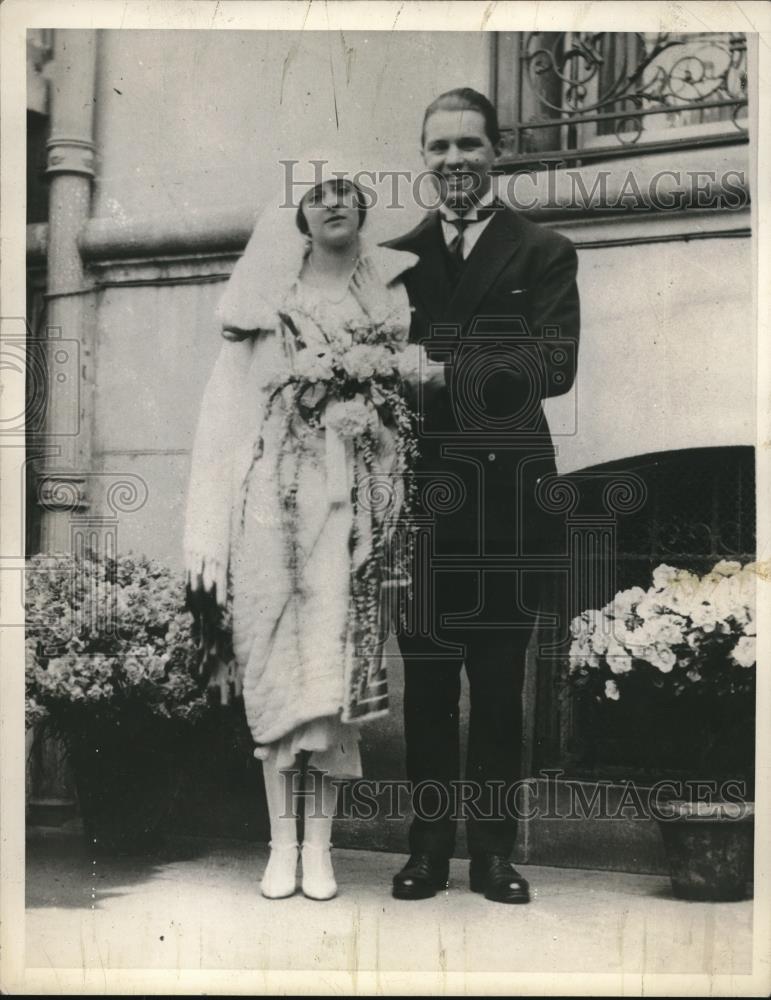 1935 Press Photo Baron Baroness Gafferind De Villars Wedding - Historic Images