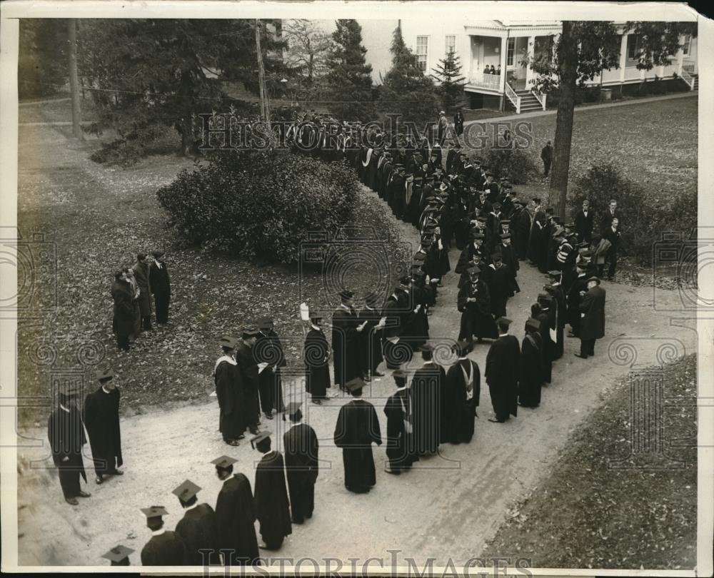 1929 Press Photo Drew University New Jersey College Students Procession - Historic Images