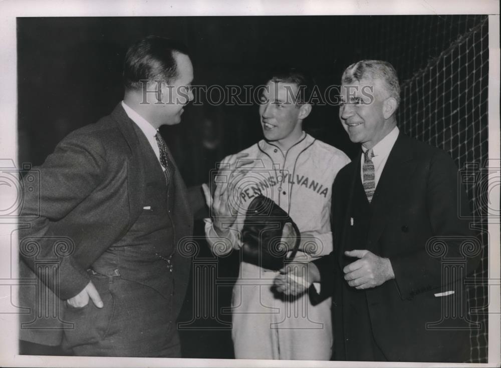 1936 Press Photo Jim Peterson Former MLB Pitcher Athletics Andy Barton Pitcher - Historic Images