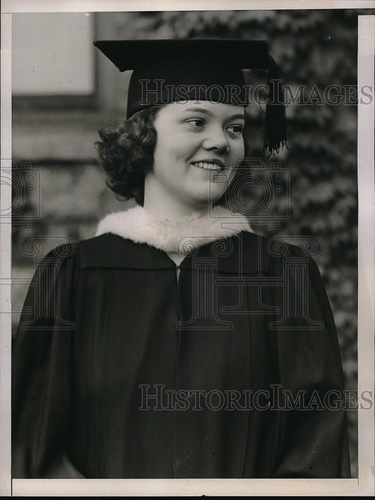 1938 Press Photo Dewilda Filen Naramore of Bronx. N.Y. won Bryn Mawr Fellowship - Historic Images