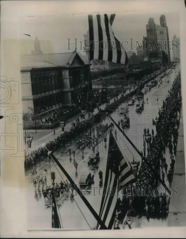 1939 Press Photo American Legion Parade on Michigan Avenue in Chicago. - Historic Images