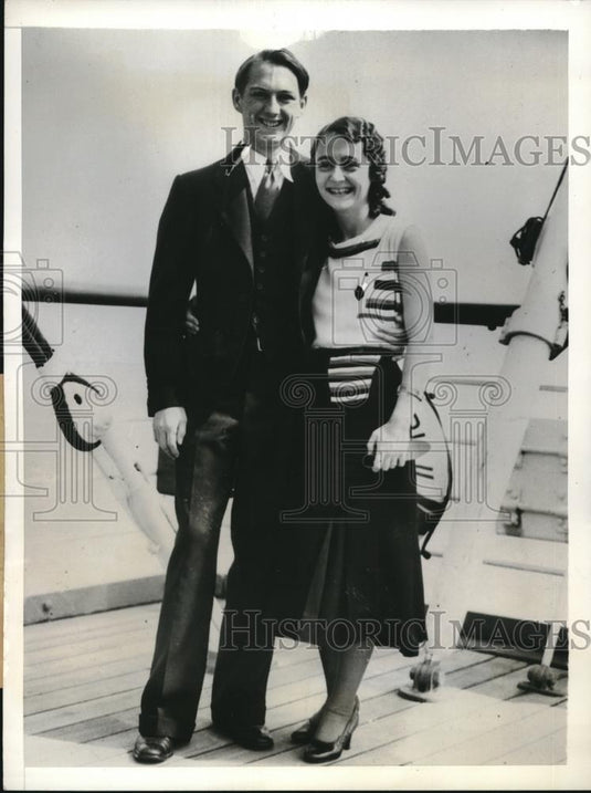 1932 Press Photo Thomas Aston marries daughter of prominent Swiss merchant of - Historic Images