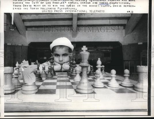 1958 Press Photo Young David all set to represent the city of Los Angeles for - Historic Images