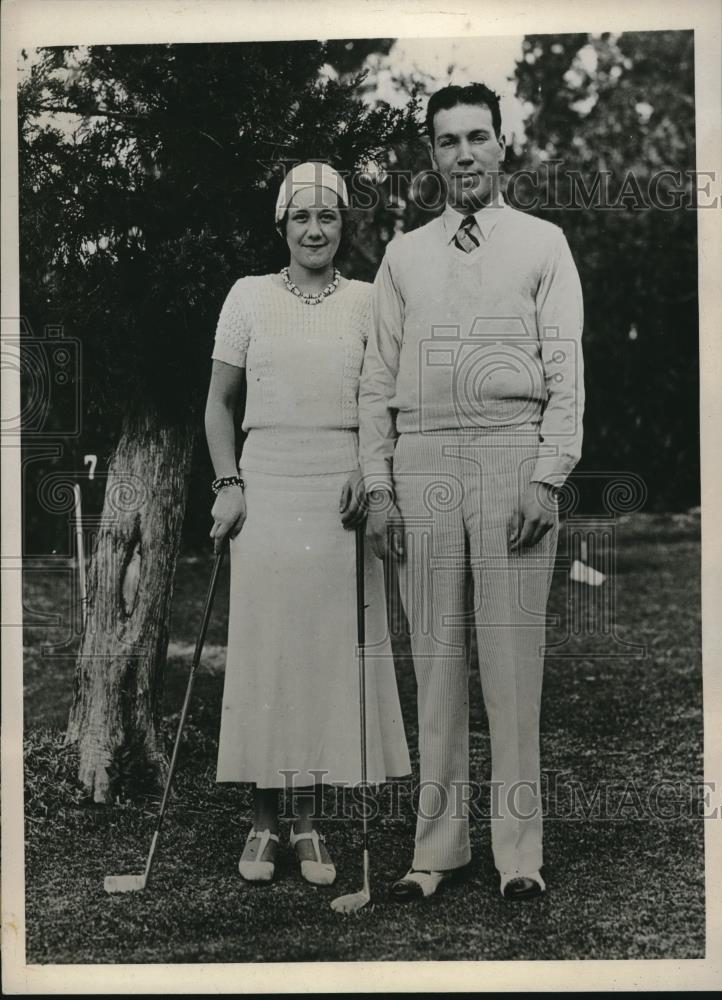 1932 Press Photo Mr &amp; Mrs Clinton T Lovatt of N.J. golfing in Bermuda - Historic Images