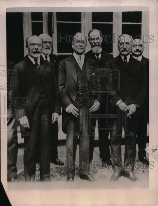 1922 Press Photo M Barthou, James Beck & Marshall Foch at the Circle Interallie - Historic Images