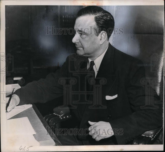 1949 Press Photo San Francisco, Federal Judge George Harris,perjury trial - Historic Images