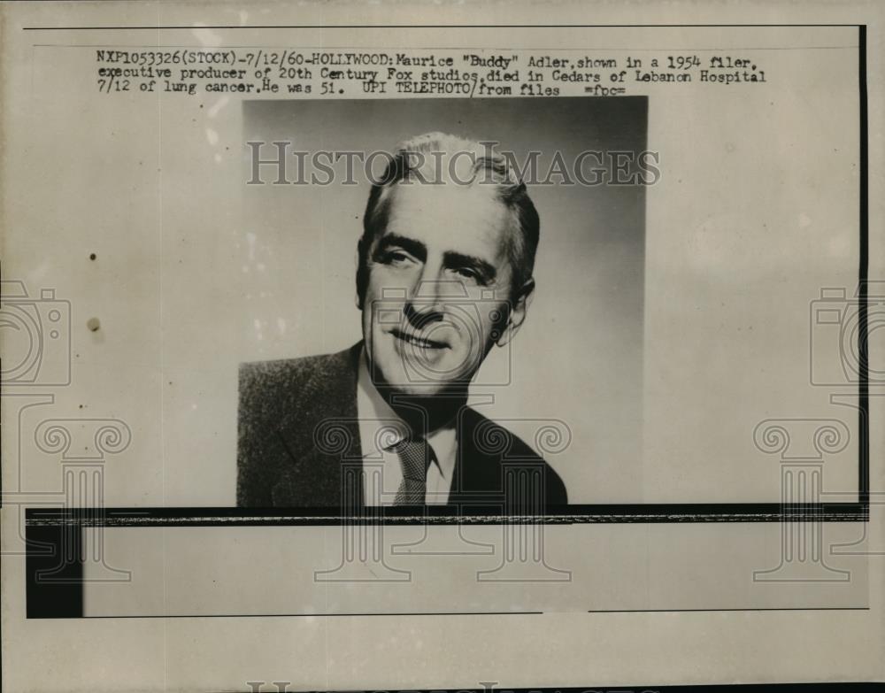 1960 Press Photo Maurice Buddy Adler Lung Cancer Producer - neb60643 - Historic Images