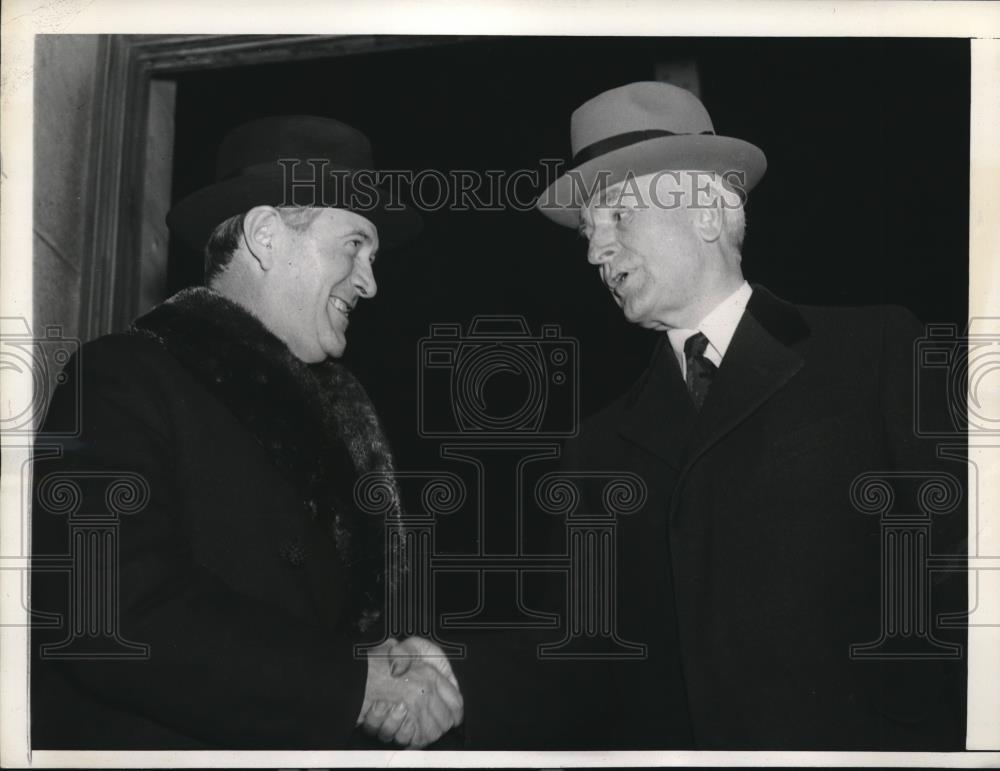 1939 Press Photo D.C&gt; Sec of State Cordell Hull, Brazilian Osvaldo Aranha - Historic Images