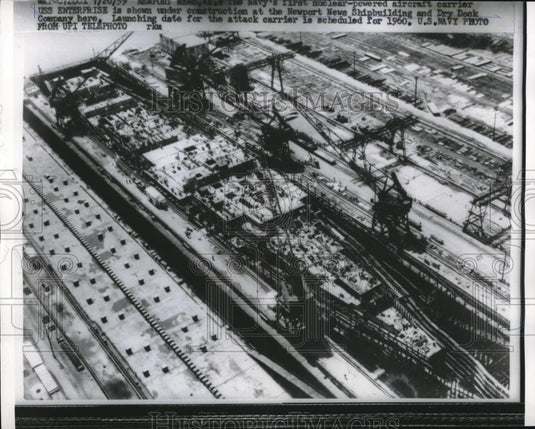 1959 Press Photo Newpot News, Va Shipbuilding & Dry Dock facility - Historic Images