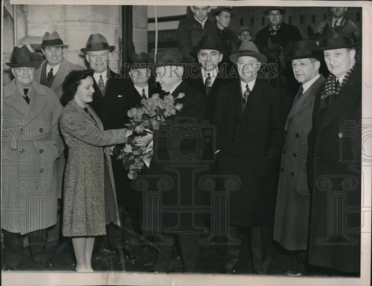 1940 Press Photo Chicago, Union Stock Yards chairman Art Leonard, Davidson,Ricem - Historic Images