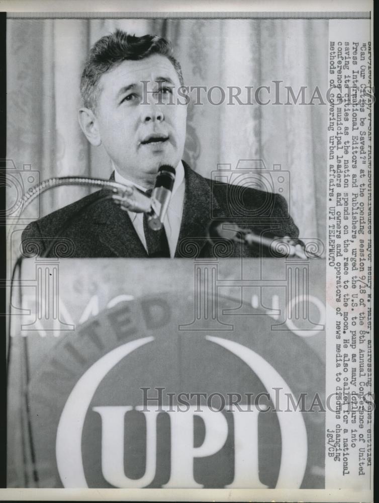 1967 Press Photo Conference Annual Press Editors Henry Maier - Historic Images