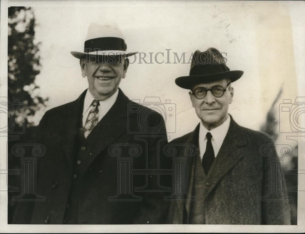 1932 Press Photo Former Sec. War Newton D. Baker &amp; Gov. Ruby Laffoon - Historic Images