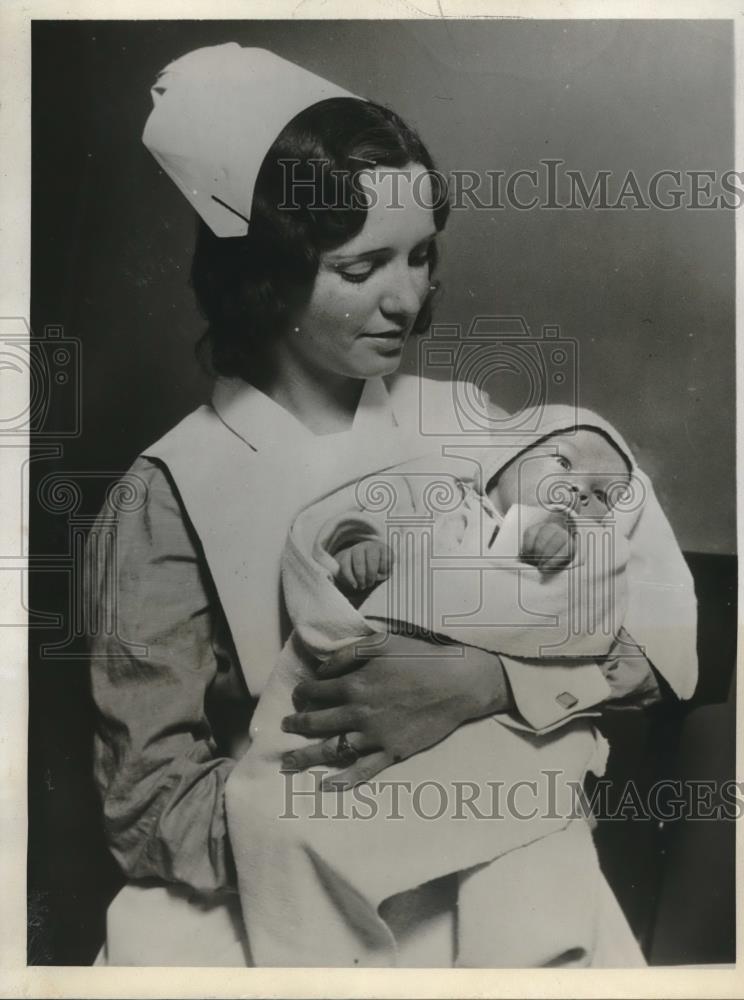 1930 Press Photo Rusty Harris Nurse Kansas City Hospital - Historic Images