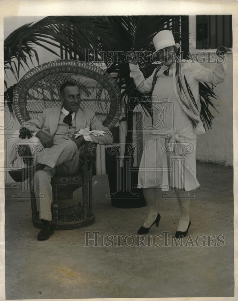 1927 Press Photo Night Club Dancer Constance Almy W/ Stanley Comstock Miami FL - Historic Images