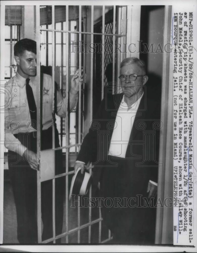 1959 Press Photo Maxim Gay seller of racing tip jailed for Manslaughter. - Historic Images