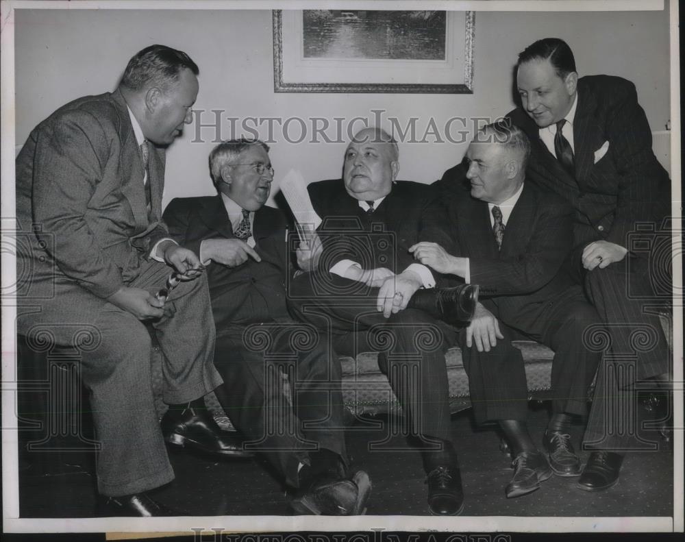 1946 Press Photo Harry Moses, Charles O&#39;Neill, Ezra Van Horn, Sen Edward Burke - Historic Images