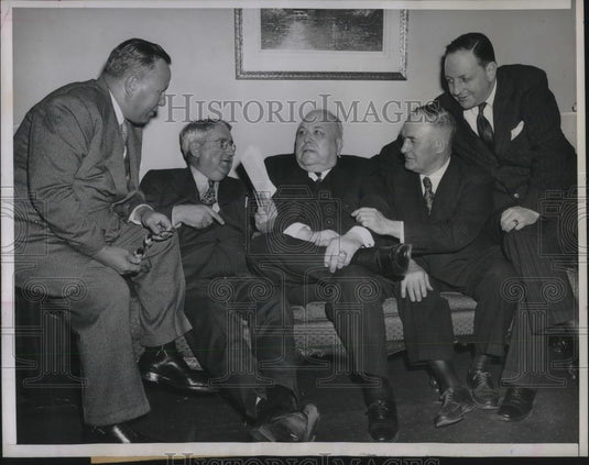 1946 Press Photo Harry Moses, Charles O'Neill, Ezra Van Horn, Sen Edward Burke - Historic Images