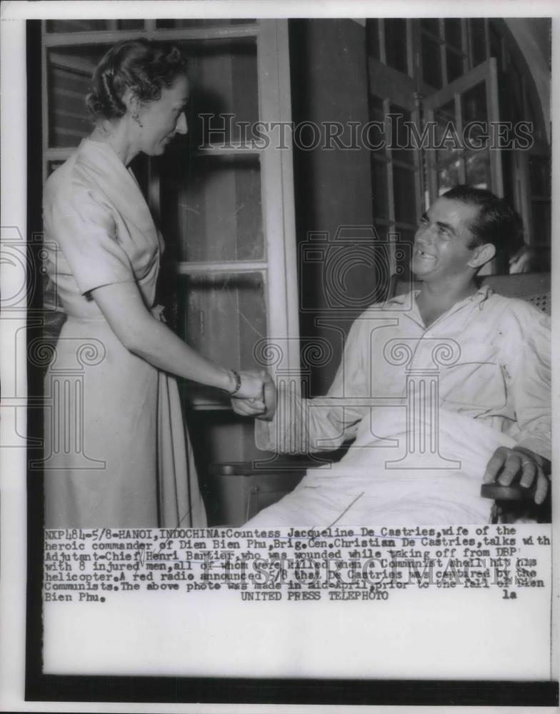 Press Photo Countess Jacqueline De Castroes Chief Henri Bartier wounded - Historic Images