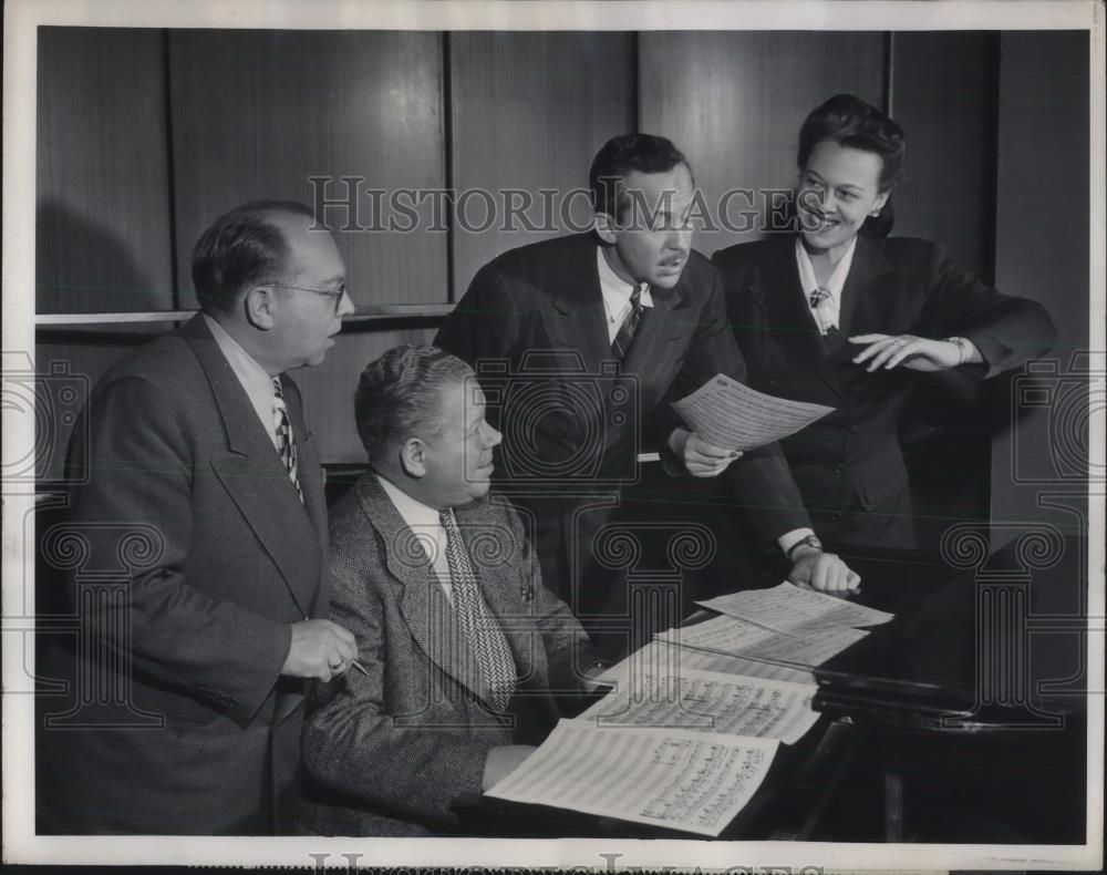 1948 Press Photo Irene Beasley of Grand Slam, Abe Goldman, Bob Downey, D. Weist - Historic Images