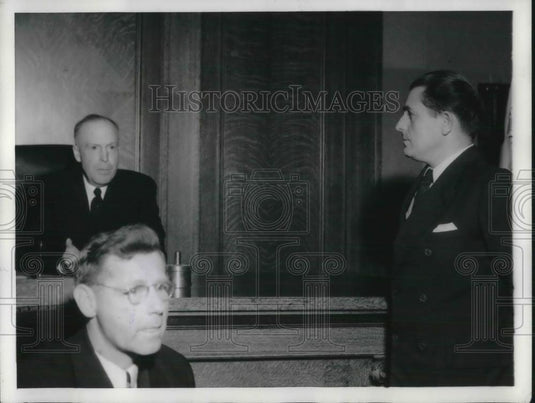 1940 Press Photo Wilhelm Muhlenbroich arraigned for kidnapping Marc de Tristan 2 - Historic Images