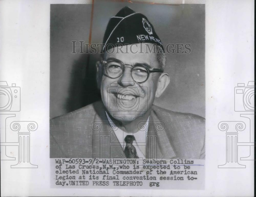 1954 Press Photo Seaborn Collins to be next National Commander, American Legion - Historic Images