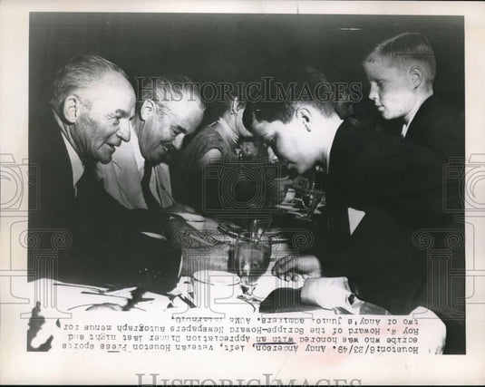 1949 Press Photo Andy Anderson Houston Sports at Appreciation Dinner - Historic Images