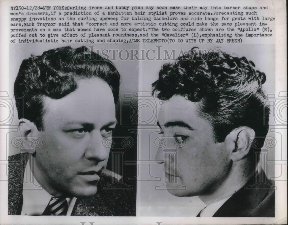 1951 Press Photo Apollo &amp; Cavalier hair styles for men - Historic Images