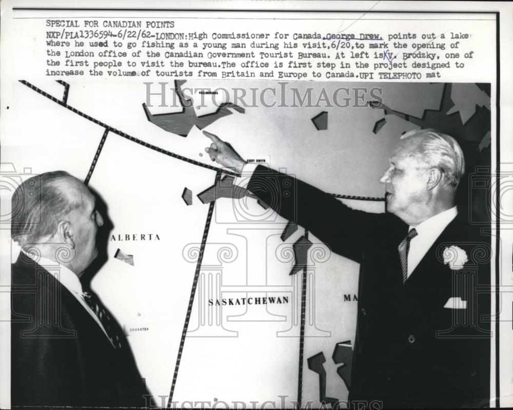 1962 Press Photo High Commissioner for Canada George Drew - Historic Images