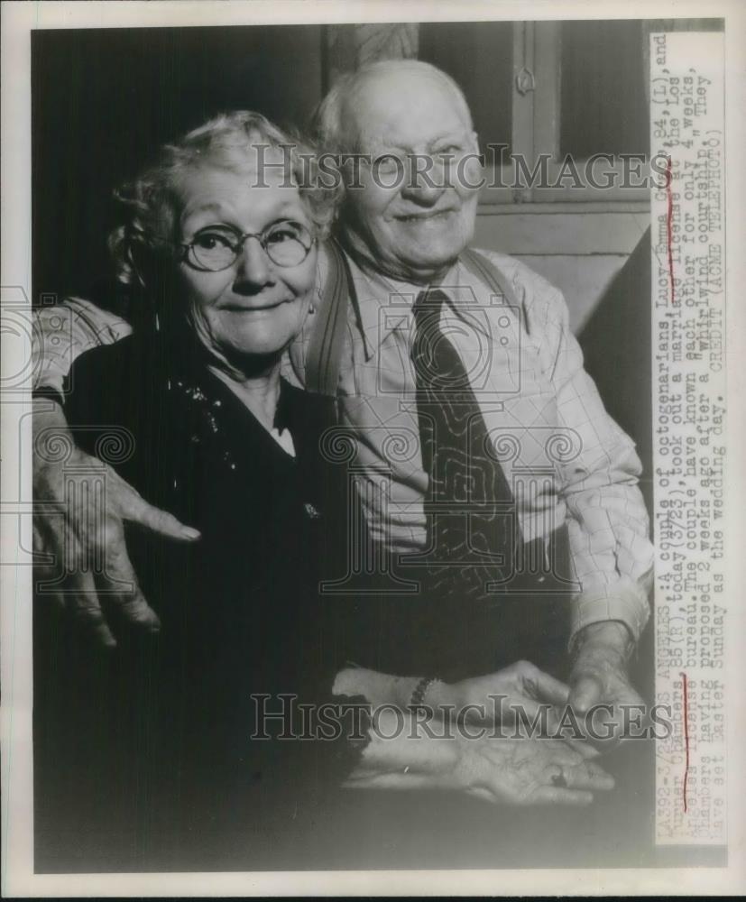 1948 Press Photo Lucy Emma Grace Turner Chambers Elderly Married Couple - Historic Images