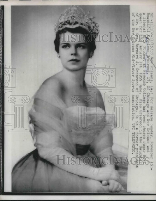 1958 Press Photo Kathleen Grenrood, Liberal Arts Student at Newcomb College - Historic Images