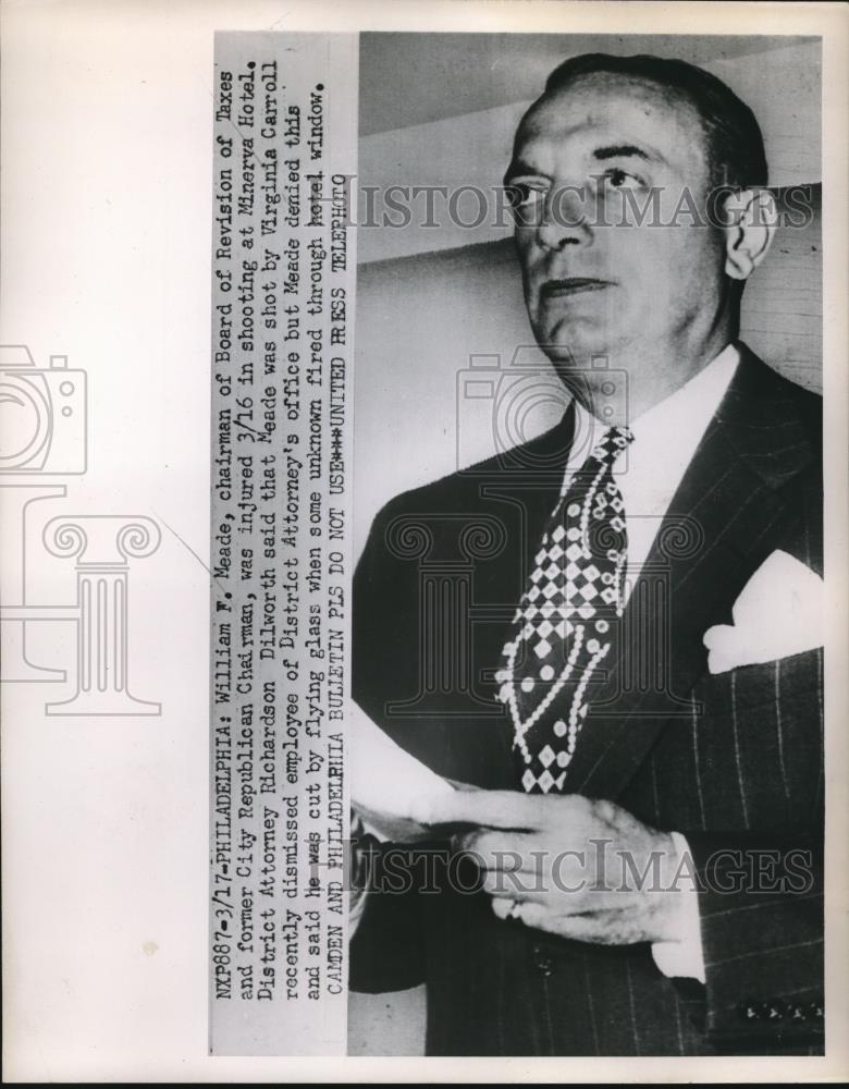 1952 Press Photo Chairman Of Board Of Revision Of Taxes William Meade - Historic Images