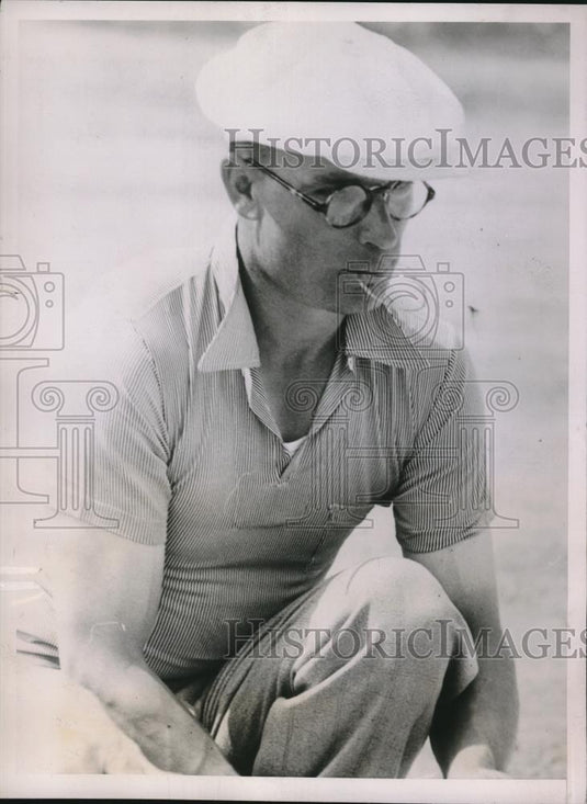 1937 Press Photo Richard Miller, Long Beach, Cal. NAtl Bait Fly casting - Historic Images