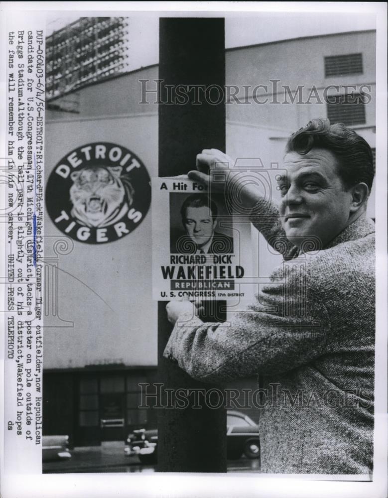 1956 Press Photo Richard Dick Wakefield Former Detroit Tiger Outfielder - Historic Images