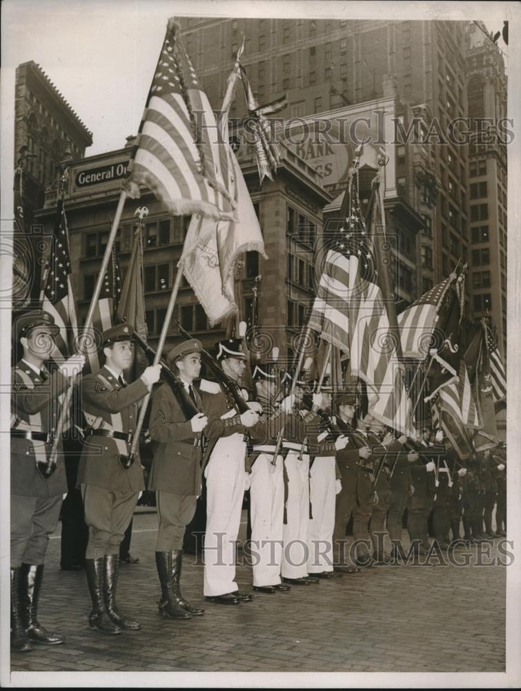 1937 Press Photo American Legion Parade New York City - Historic Images