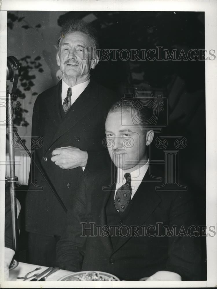 1935 Press Photo Bernarr McFadden Magazine Publisher & Stanley Maursetti - Historic Images
