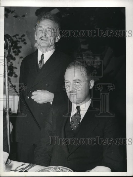 1935 Press Photo Bernarr McFadden Magazine Publisher & Stanley Maursetti - Historic Images