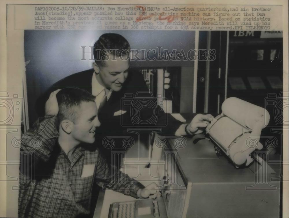 1959 Press Photo Don Meredith, SMU&#39;s All-American QB, and his brother Jack - Historic Images